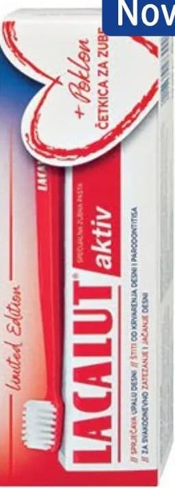 Lacalut Lacalut pasta za zube aktiv, 75 ml + četkica, 1 kom.