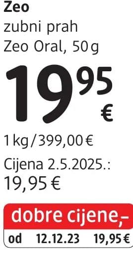 Zeo Zeo zubni prah Zeo Oral, 50 g