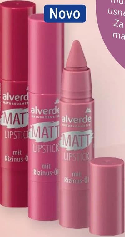 alverde alverde NATURKOSMETIK mat ruž za usne u olovci razne nijanse