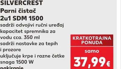 SILVERCREST Parni čistač 2u1 SDM 1500