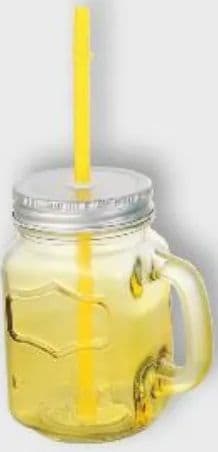 Čaša sa slamkom i poklopcem od stakla zapremnine cca. 400 ml