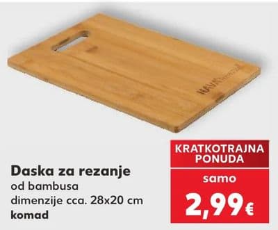 Daska za rezanje od bambusa dimenzije cca. 28x20 cm komad