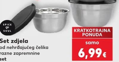 Set zdjela od nehrđajućeg čelika razne zapremnine