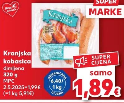 Kranjska kobasica dimljena