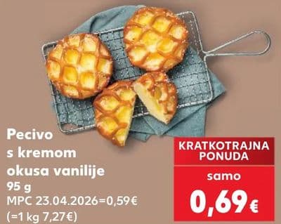 Pecivo s kremom okusa vanilije
