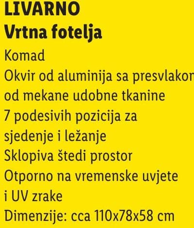LIVARNO Vrtna fotelja
