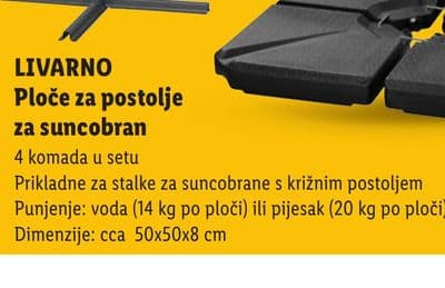 LIVARNO Ploče za postolje za suncobran