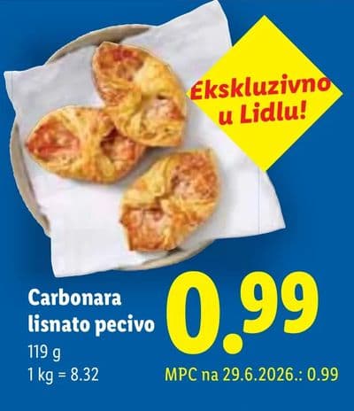 Carbonara lisnato pecivo