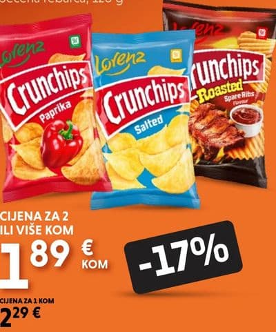 LORENZ LORENZ ČIPS CRUNCHIPS pečena rebarca