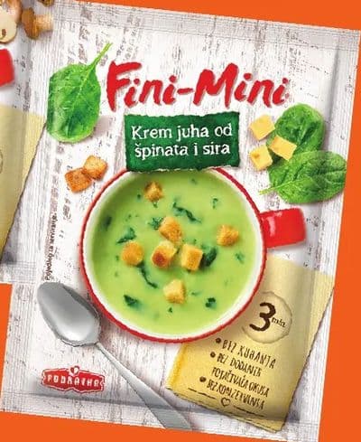 PODRAVKA FINI-MINI INSTANT JUHA od špinata i sira